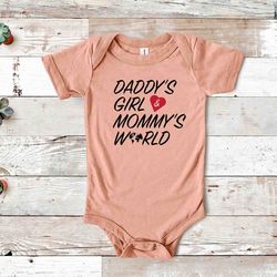 daddys little girl shirt mommys whole world toddler shirt  cute mommy daddy baby gift