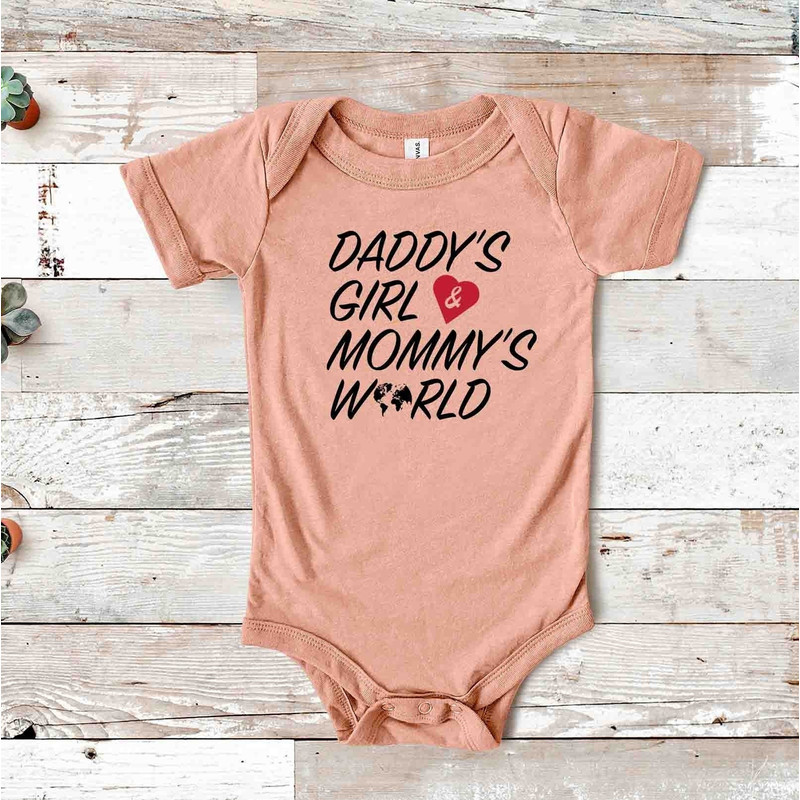 Daddy's Little Girl Shirt- Mommy's Whole World Toddler Shirt - Cute Mommy Daddy Baby Gift.jpg