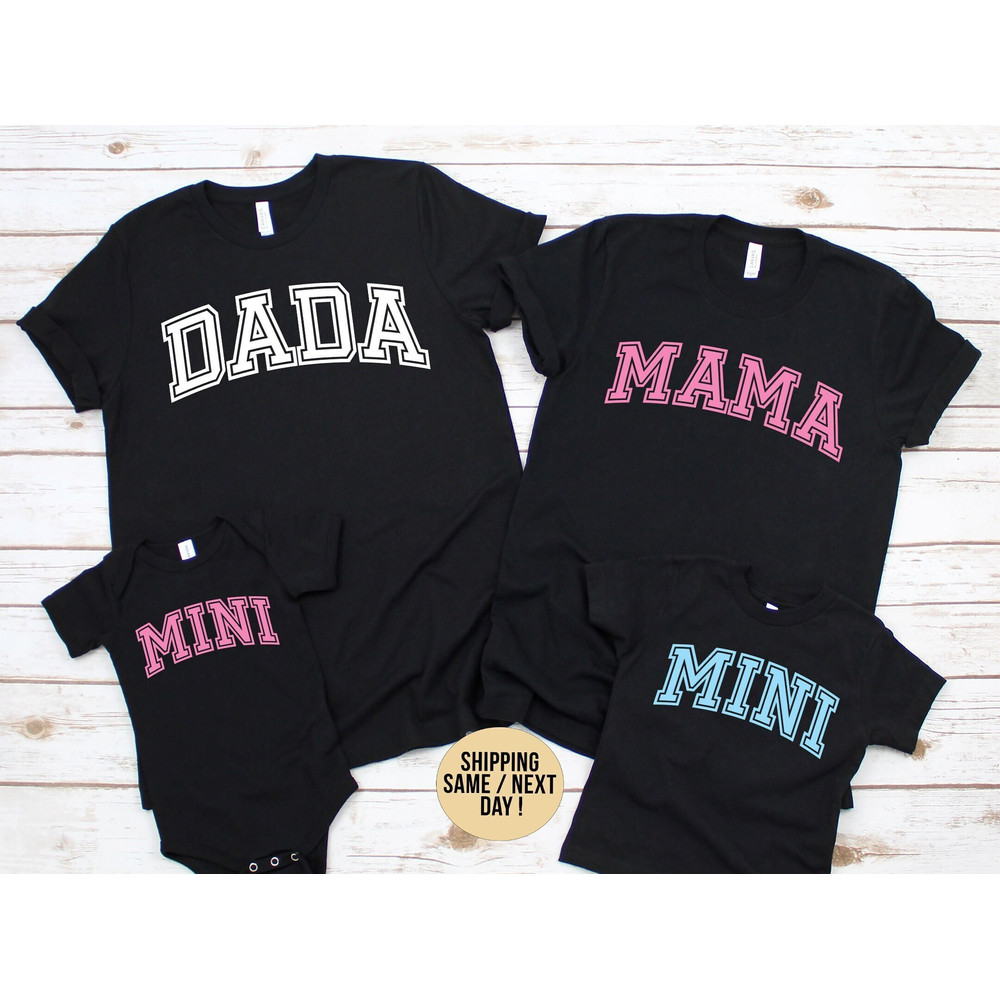 Mama Mini Matching Shirts, Matching Dada And Mini Shirts, Sport Family Shirts, Colorful Family Matching Shirts.jpg