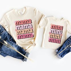 retro mama and mini matching shirts,daisy mothers day matching tee, floral mom and me shirts, mama and daughter shirts