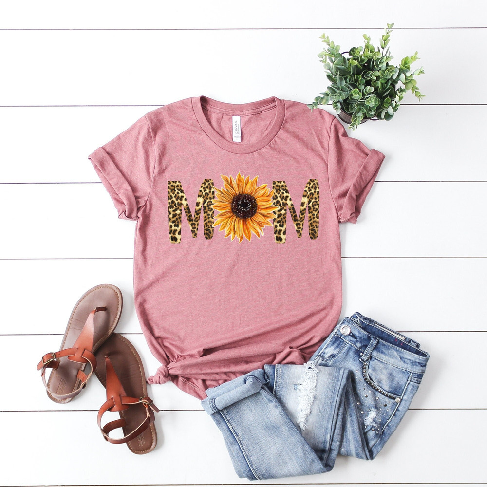 Mom Leopard Shirt, Sunflower Shirt, Gift for Mom, Gift for Her, Mothers Day, Mom Life Tshirt, Mom Life T-shirt,Leopard Pattern Mother Shirt.jpg