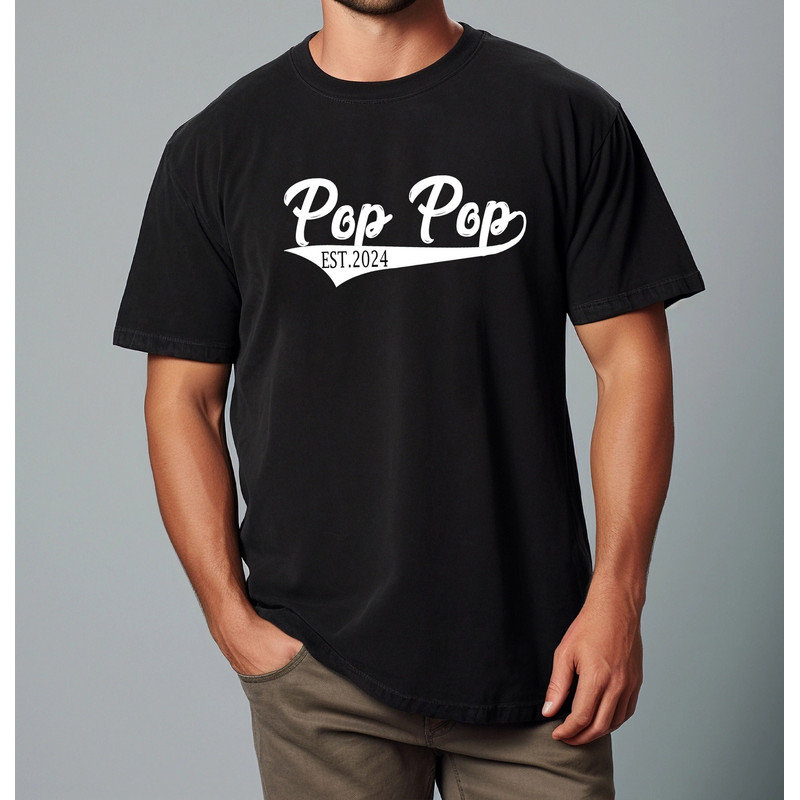 Comfort Colors®, Pop Pop EST Shirt, Pop Pop shirt, Grandpa Shirt, Pregnancy Announcement, Father's Day Gift, Pop Pop Gift, Gift for Pop.jpg