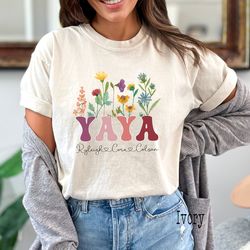 comfort colors, yaya shirt, yaya shirt with names, personalized yaya shirt, mothers day gift, yaya gift, gift for yaya,