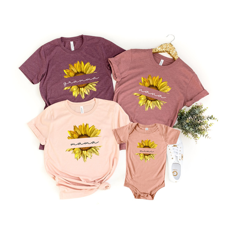 First Mother's Day Shirts, Mama and mini Flower Matching Shirt, Our First Mothers Day Shirt, Sunflower Matching Shirt, Sunflower Shirt.jpg