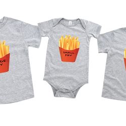 french fries shirt, family french fries shirts, large fries shirt, middle fries shirt, small fries shirt, funny matching