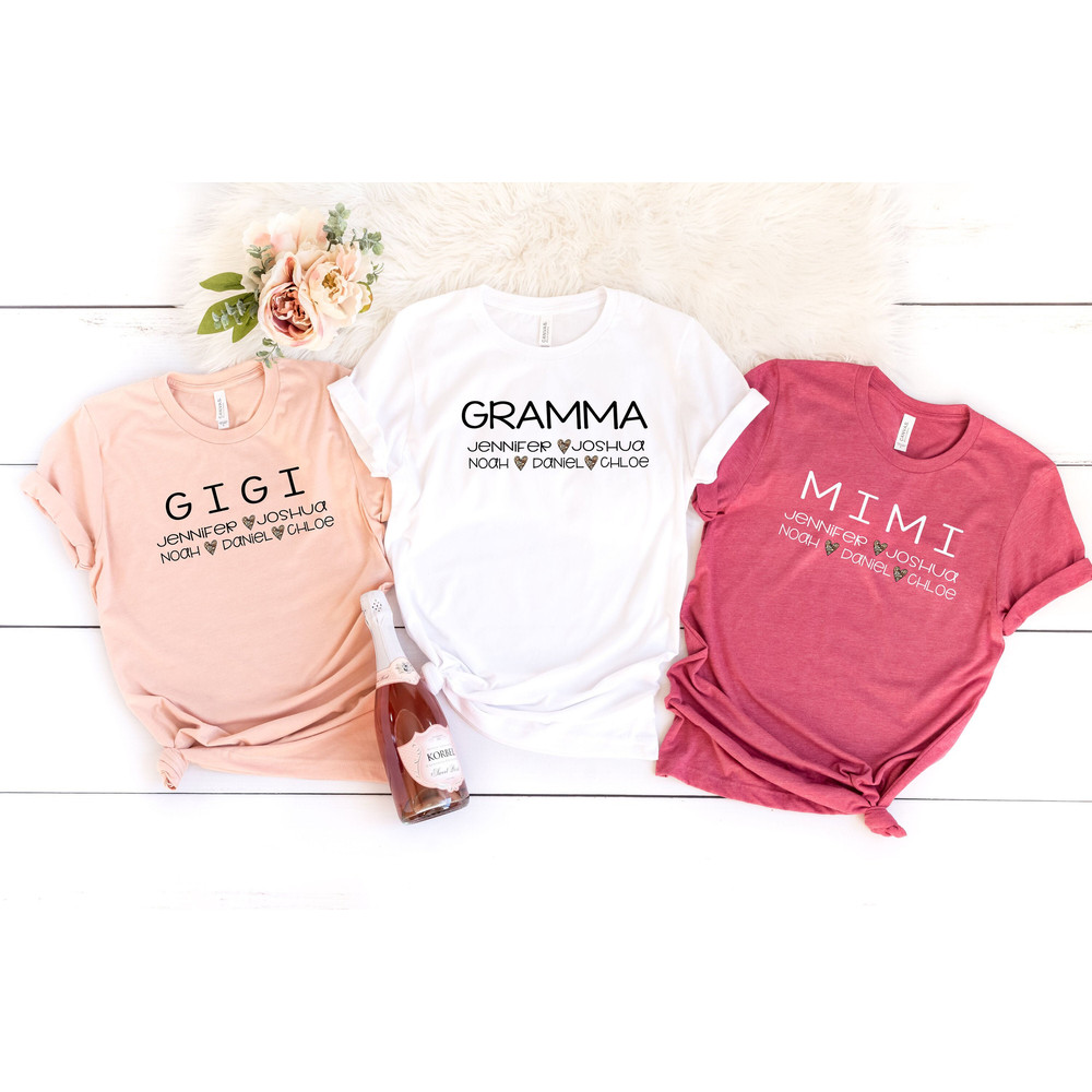Personalized Gramma Shirt, Gigi Shirt, Custom Name Shirt, Grandchildren Name Shirt, Kid Names Shirt, Personalized Gigi Shirt, Nana Shirt.jpg