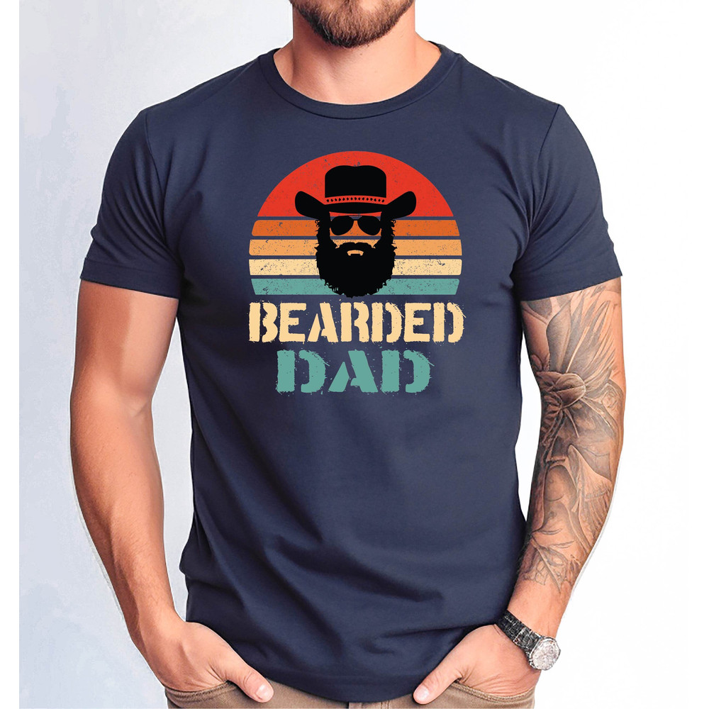 Bearded Dad Tshirt, Bearded Dad Gift Tshirt, Funny Bearded Dad, Bearded Hat Dad T-Shirt, Father's Day Gift Tshirt.jpg