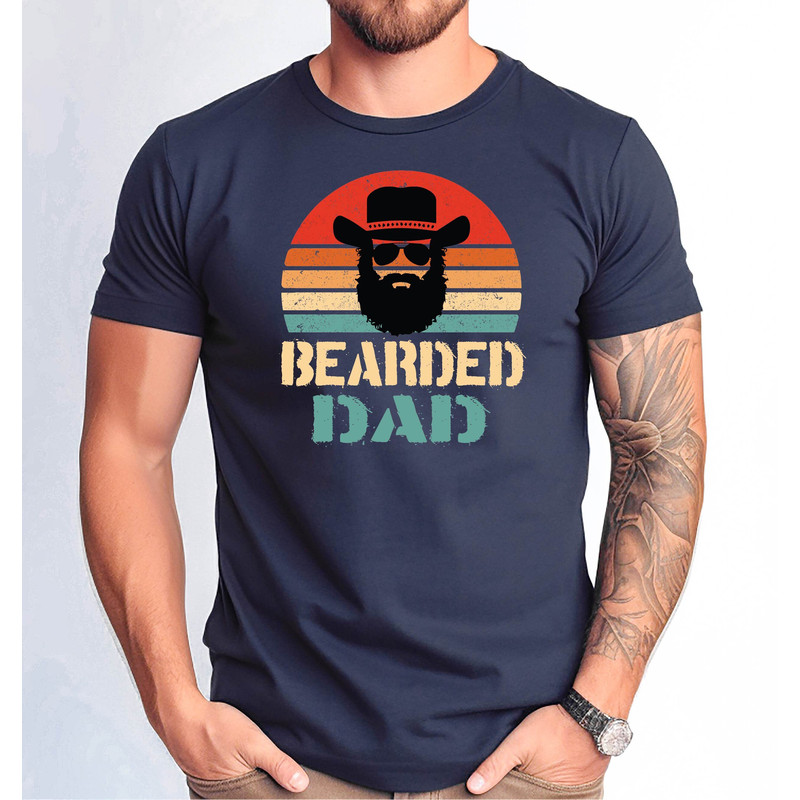 Bearded Dad Tshirt, Bearded Dad Gift Tshirt, Funny Bearded Dad, Bearded Hat Dad T-Shirt, Father's Day Gift Tshirt.jpg