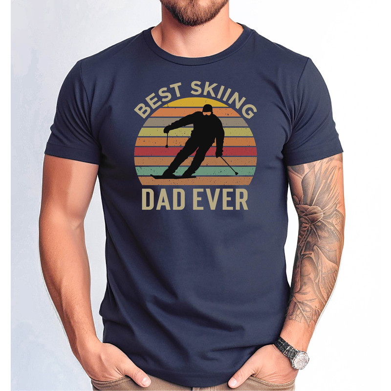 Best Skiing Dad Ever Tshirt, Skiing Dad Tee, Skiing Dad Father's Day Tee, Skiing Dad Distressed Design Tee, Father Day Gift Tee.jpg