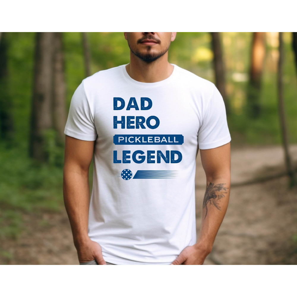 Dad Hero Pickleball Legend Tshirt, Pickleball Lover Gift Tee, Pickleball Crew Tee, Distressed Tee, Father's Day Pickleball Dad Gift Tee.jpg