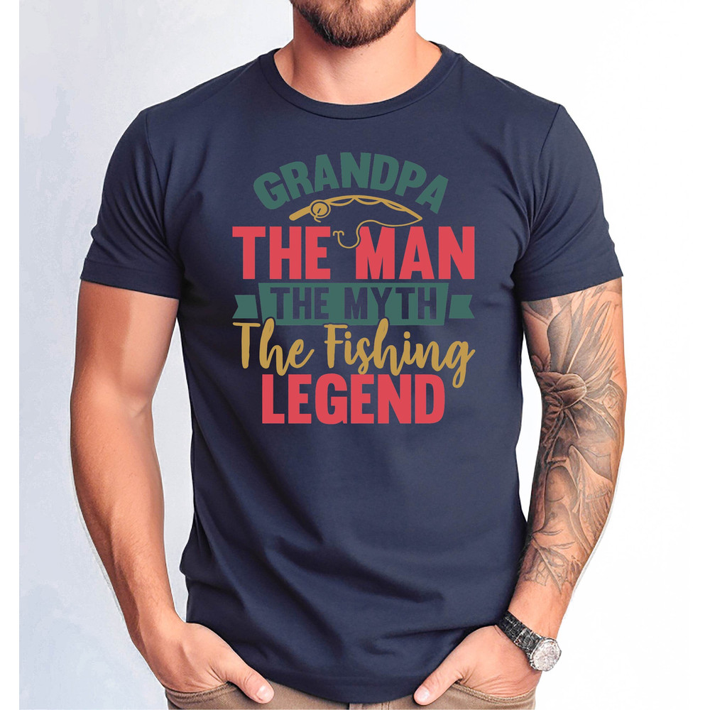 Grandpa The Man The Myht The Fishing Legend Tee, Father's Day Gift from Kids Tee, Funny Fishing Tee for Husband from Wife, Fishing Lover Tee.jpg