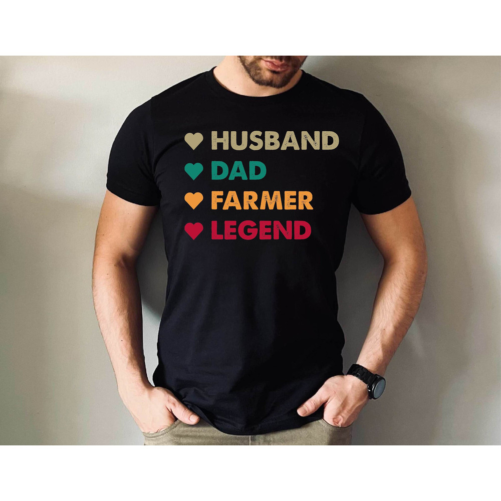 Husband Dad Farmer Legend Shirt, Farmer Dad Tshirt, Father's Day Gift Tshirt, Husband Gift Tee.jpg