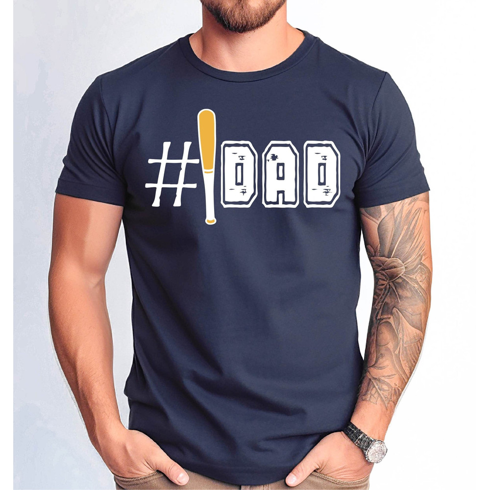 Number One Baseball Dad Tee, Dad Life Baseball Shirt, Baseball Lover Dad Shirt, Father's Day Baseball Dad Gift Tee, Funny Baseball Dad Tee.jpg