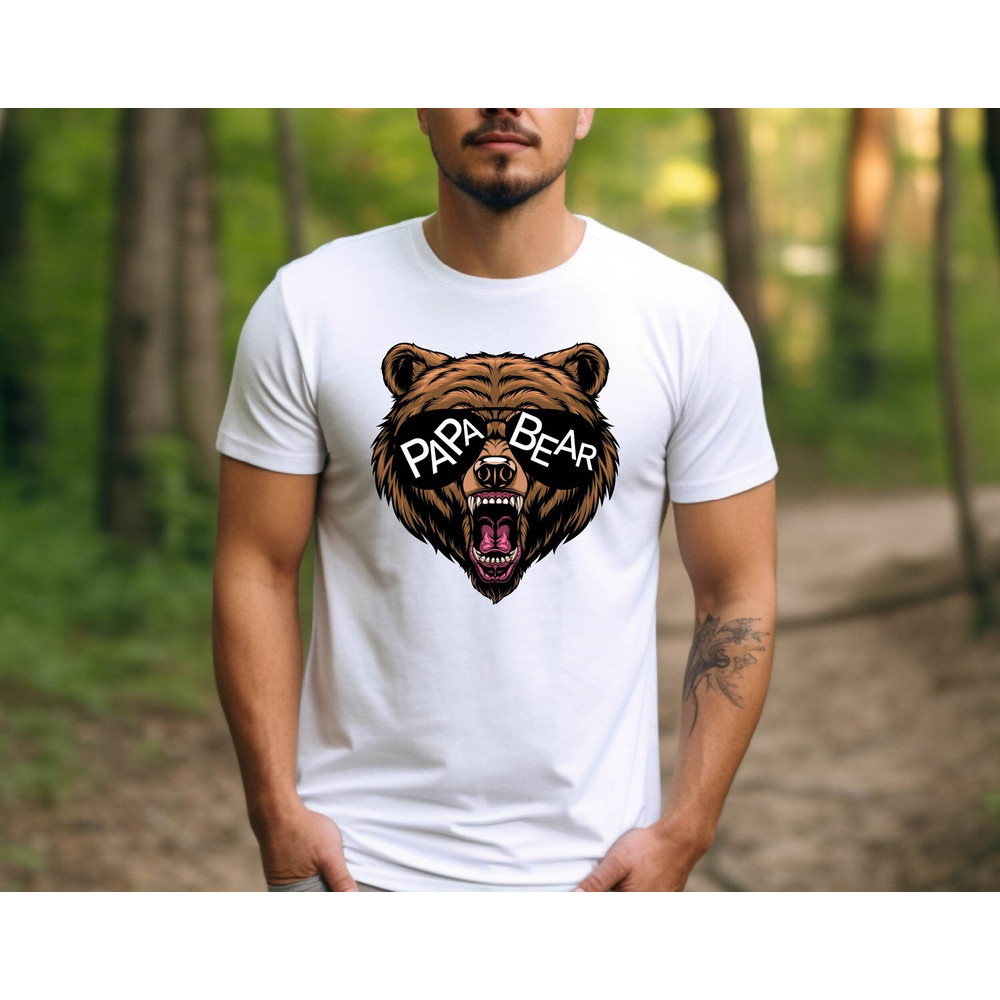Papa Bear Tshirt, Papa Bear Sunglass Shirt, Husband Present Shirt, Father's Day Tshirt Gift for Dad, Dad Birthday Papa Bear Gift Shirt.jpg