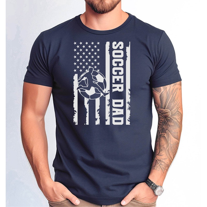 Soccer Dad Shirt, Soccer Lover Daddy Tshirt, Farher's Day Gift Tee, Soccer Dad Flag Tshirt, Christmas Soccer Dad Gift Tee.jpg