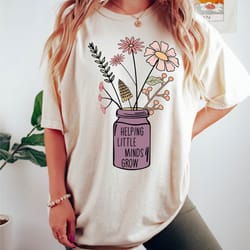 comfort colors teacher shirt, helping little minds grow, sped teacher gift, educator shirt, teacher tee, teacher appreci