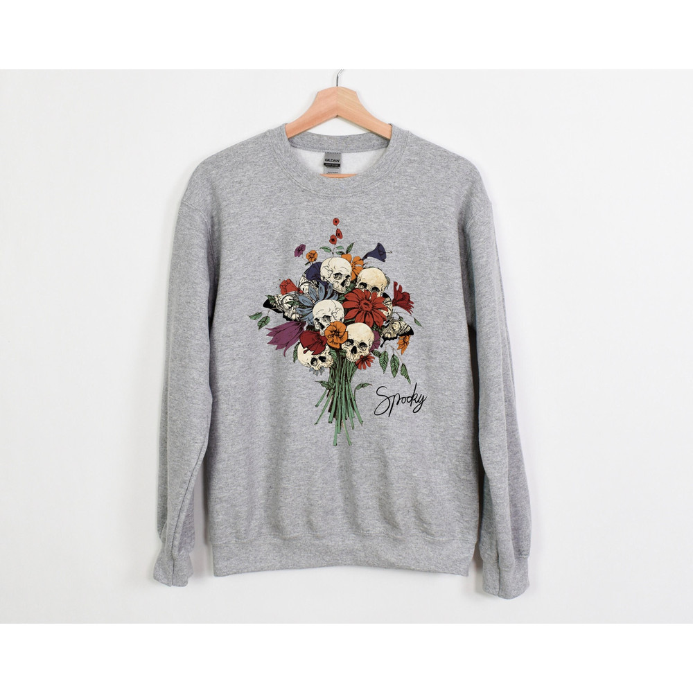 Halloween Spooky Sweatshirt, Hocus Pocus Sweatshirt, Halloween Skull Sweatshirt, Skeleton Sweatshirt, Welcome Halloween Sweatshirt, Fall.jpg