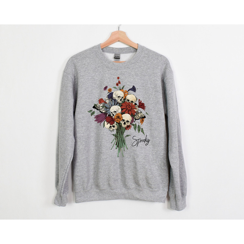 Halloween Spooky Sweatshirt, Hocus Pocus Sweatshirt, Halloween Skull Sweatshirt, Skeleton Sweatshirt, Welcome Halloween Sweatshirt, Fall.jpg