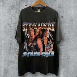 limited stone cold 90s vintage oversized t-shirt - steve austin professional wrestler 90s booteg style vintage tshirt fo