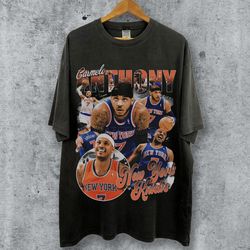 vintage 90s basketball bootleg style t-shirt, carmelo anthony graphic tee, carmelo anthony shirt, retro basketball shirt