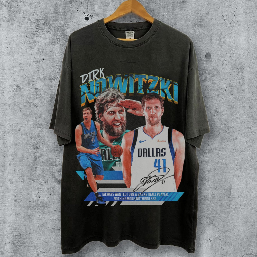 Vintage 90s Basketball Bootleg Style T-Shirt, Dirk Nowitzki Graphic Tee, Dirk Nowitzki Shirt, Basketball Shirt, Unisex Oversized T-Shirt.jpg