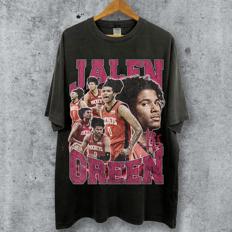 Vintage 90s Basketball Bootleg Style T-Shirt, Jalen Green Graphic Tee, Jalen Green Shirt, Retro Basketball Shirt, Unisex Oversized T-Shirt.jpg