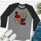 Valentine's Day Raglan, Buffalo Plaid and Leopard Print LOVE, Red Plaid LOVE Design on premium Raglan 34 sleeve shirt, plus size, 2X, 3X.jpg