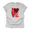 Valentine's Day, LOVE with Red Plaid Heart and Bandana Print design, premium unisex shirt, 3 color choices, 3x valentine, 4x valentine.jpg