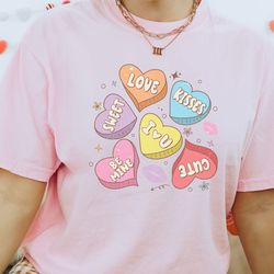 comfort colors valentines day candy heart tshirt, valentines day tee, conversation hearts, valentines shirt for teachers