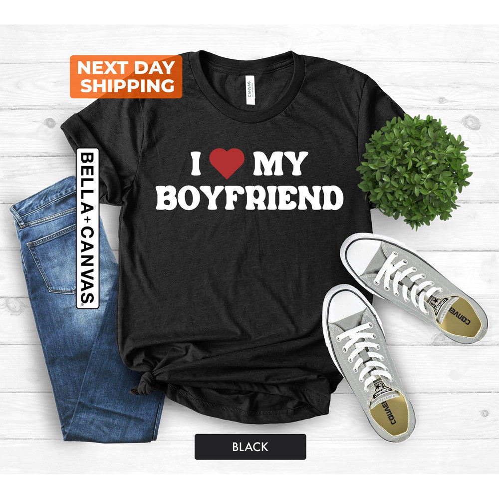 Valentine's Day Love Shirt, I Love My Boyfriend Tshirt, Heart Boyfriend Tee, Boyfriend Shirt Gift From Girlfriend, Happy Valentine's Day Tee.jpg
