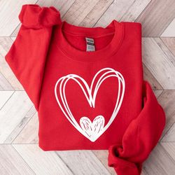 heart valentines day sweatshirt, cute heart sweatshirt, hand drawn heart sweatshirt, kindness sweatshirt, valentines day