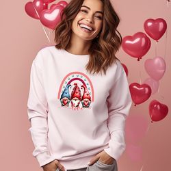 love gnome valentine sweatshirt, gnome heart sweater, valentines day shirts for woman, happy valentines day hoodie, vale