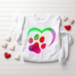 paws heart valentine sweatshirt, valentines day sweater for dog lover, love paws hoodie, valentines day gift, pet lover