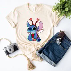 valentine disney stitch bug shirt, valentine stitch heart t-shirt, valentines day shirt, disney matching shirt, valentin