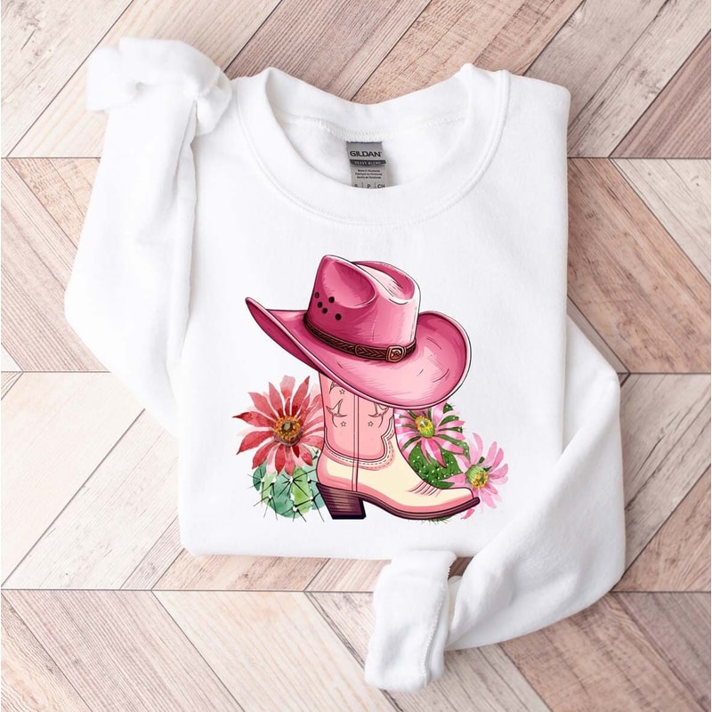 Western Valentine's Day Sweatshirt, Cowgirl Boots Valentine Sweater, Valentine's Day Hoodie for Women, Valentines Day Shirt, Western Sweater.jpg