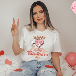 retro valentines day shirt, happy valentines day retro shirt, valentines day shirts for woman, valentines day gift, vale