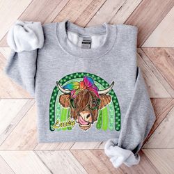 st patrick cow shirt, lucky heifer stpatricks day sweatshirt, shamrock sweatshirt, st patrick day shirt, st patricks cow