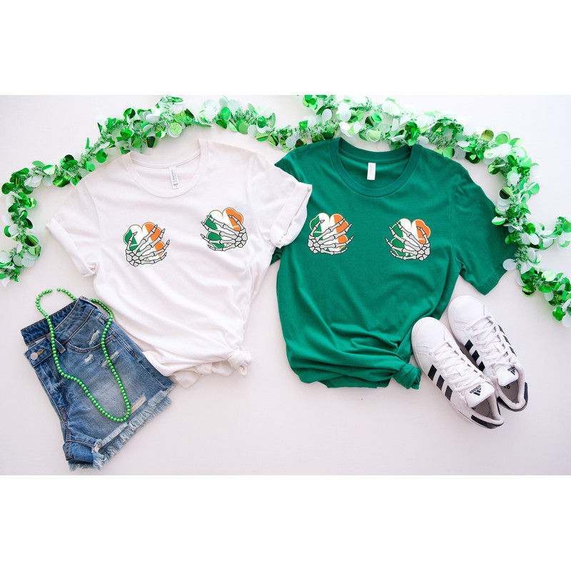 Irish Skeleton Hands Shirt, St Patrick's Day Shirt, Funny St Patricks Tee, Lucky Shirt, Irish Beer, Shamrock Shirt, Womens St Patricks Shirt.jpg