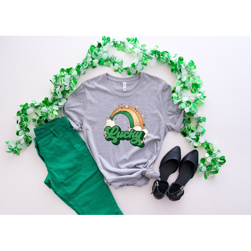 Lucky Rainbow Shirt, St Patrick's Day Shirt, Irish Beer, Shamrock Shirt, Saint Patricks Shirt,Womens St Patricks Tee,Lucky Crew Shirt,Clover.jpg