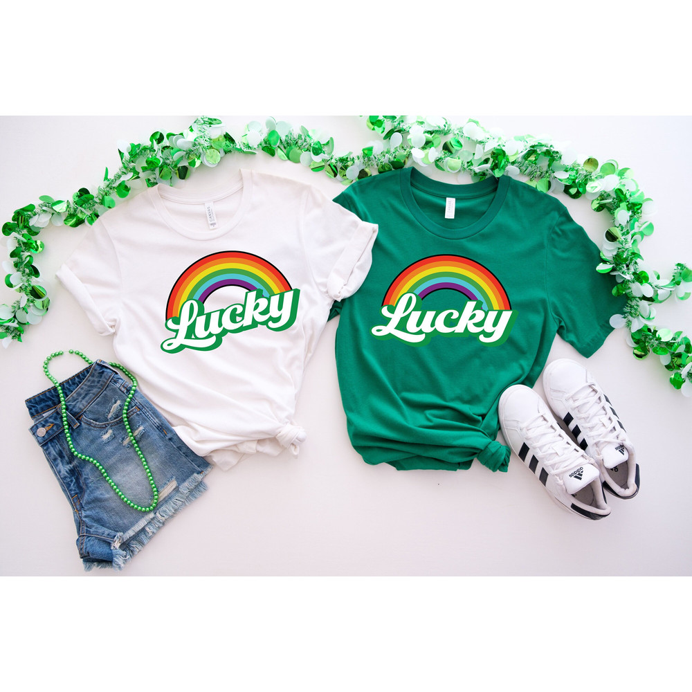 Lucky Rainbow St Patrick's Day T-Shirt , St Patricks Day Shirt ,Funny St Patrick Parade Shirt,Irish Shamrock Shirt,Lucky Shirt,Rainbow Shirt.jpg