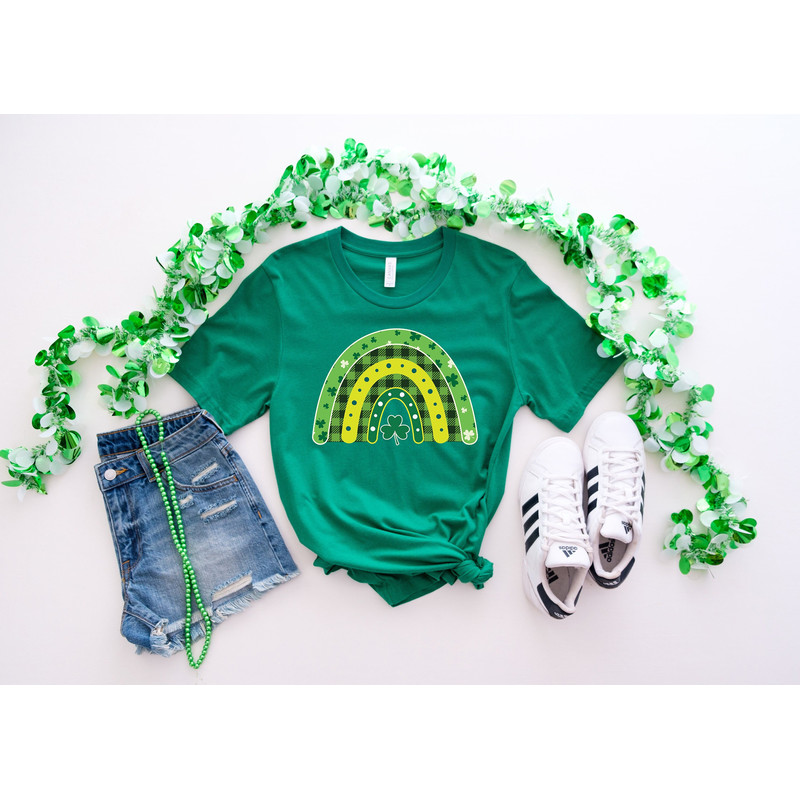 Shamrock Leopard Rainbow St Patrick's Day T-Shirt  Vintage St Patricks Day Shirt  Cute St Paddys Tee  Gift For BFF  Unisex Shirt.jpg