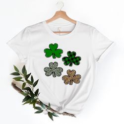 shamrocks st patricks day shirt,st patricks day shirt,st patrick,leopard st pattys ,unisex shirt,lucky shirt, clover tee