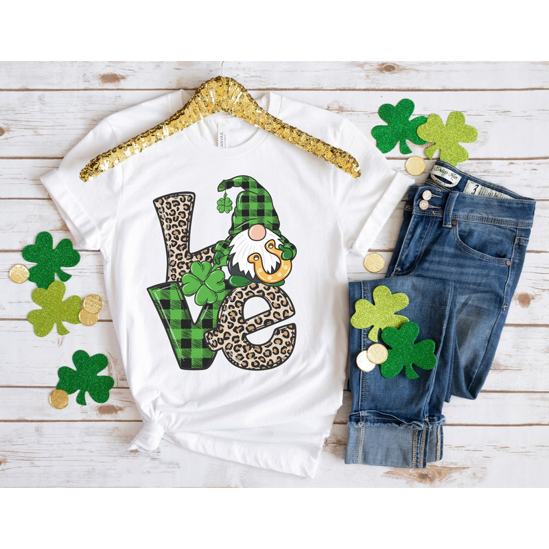 LOVE St Patrick Day Gnomes Shirt, St Patricks Day Shirt, Shamrock Lucky Lips, Four Leaf Clover, Shamrock Shirts, Patrick's Day, Irish Tshirt.jpg