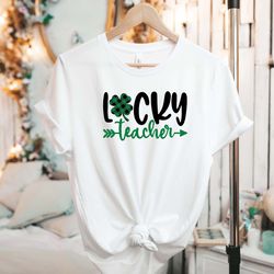 lucky teacher shirt, teacher school shirt, st patricks day shirt, st patricks teacher shirt, shamrock shirt, shamrock te