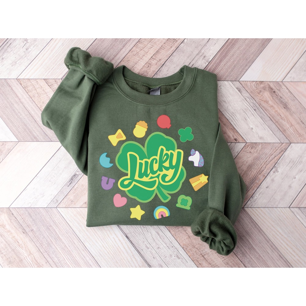 St Patrick's Day Sweatshirt, Lucky Charm Shirt, Lucky Sweatshirt, Shamrock Sweater, St Patty's Day Gift, Irish Crewneck, St Patricks Apparel.jpg