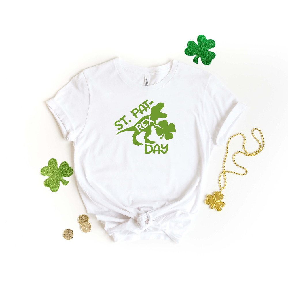 St. Pat Rex Day Shirt, St. Patricks Day Shirt, St Patricks Kids Shirt, St Patricks Shirt for Boys, T-rex Shirt, Shamrock Shirt, Kids Shirt.jpg
