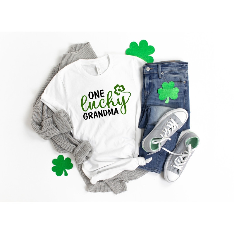 One Lucky Grandma Shirt, Grandma Shirt, St Patricks Day, St Patrick's Day, Grandma To Be, New Grandma Shirt, Gift for Grandma, Shamrock Tee.jpg