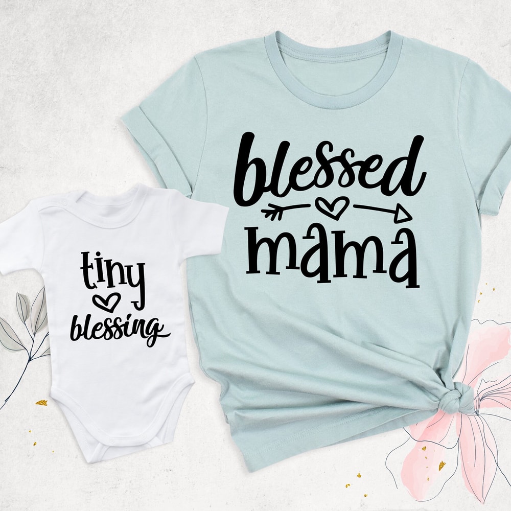 Blessed Mama Shirt, Mommy and Me Shirts, mama's blessing shirt, Mama mini shirt, matching mama shirt, mama and daughter, mother day gifts.jpg