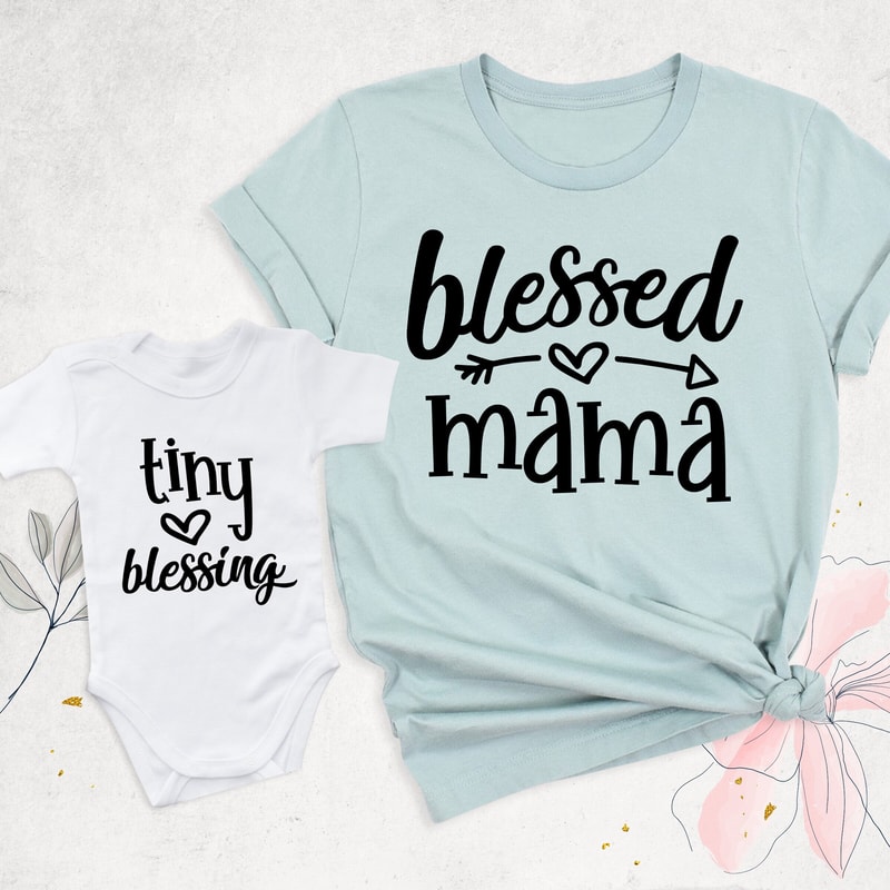 Blessed Mama Shirt, Mommy and Me Shirts, mama's blessing shirt, Mama mini shirt, matching mama shirt, mama and daughter, mother day gifts.jpg