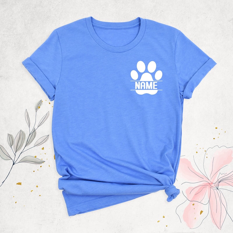 Dog Mom Shirt, Pocket Paw Shirt, Custom Dog Name Shirt, Pawma Shirt, Dog Paw Shirt, Grandma Dog Shirt, Vet Tech Shirt, Personalized Dog Tees.jpg